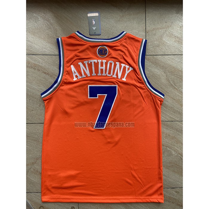 Camiseta New York Knicks Carmelo Anthony NO 7 Naranja